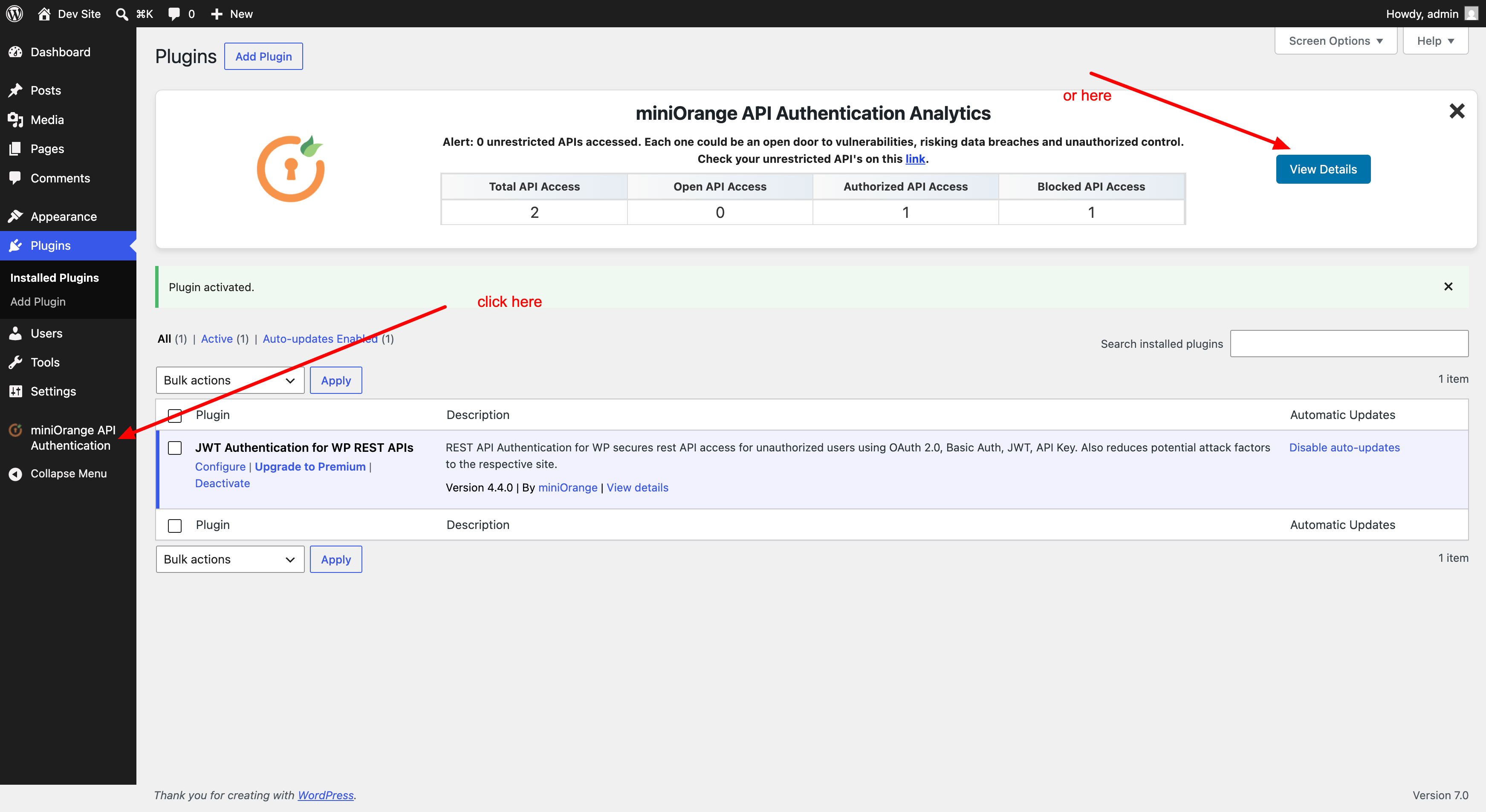 Open plugin configuration