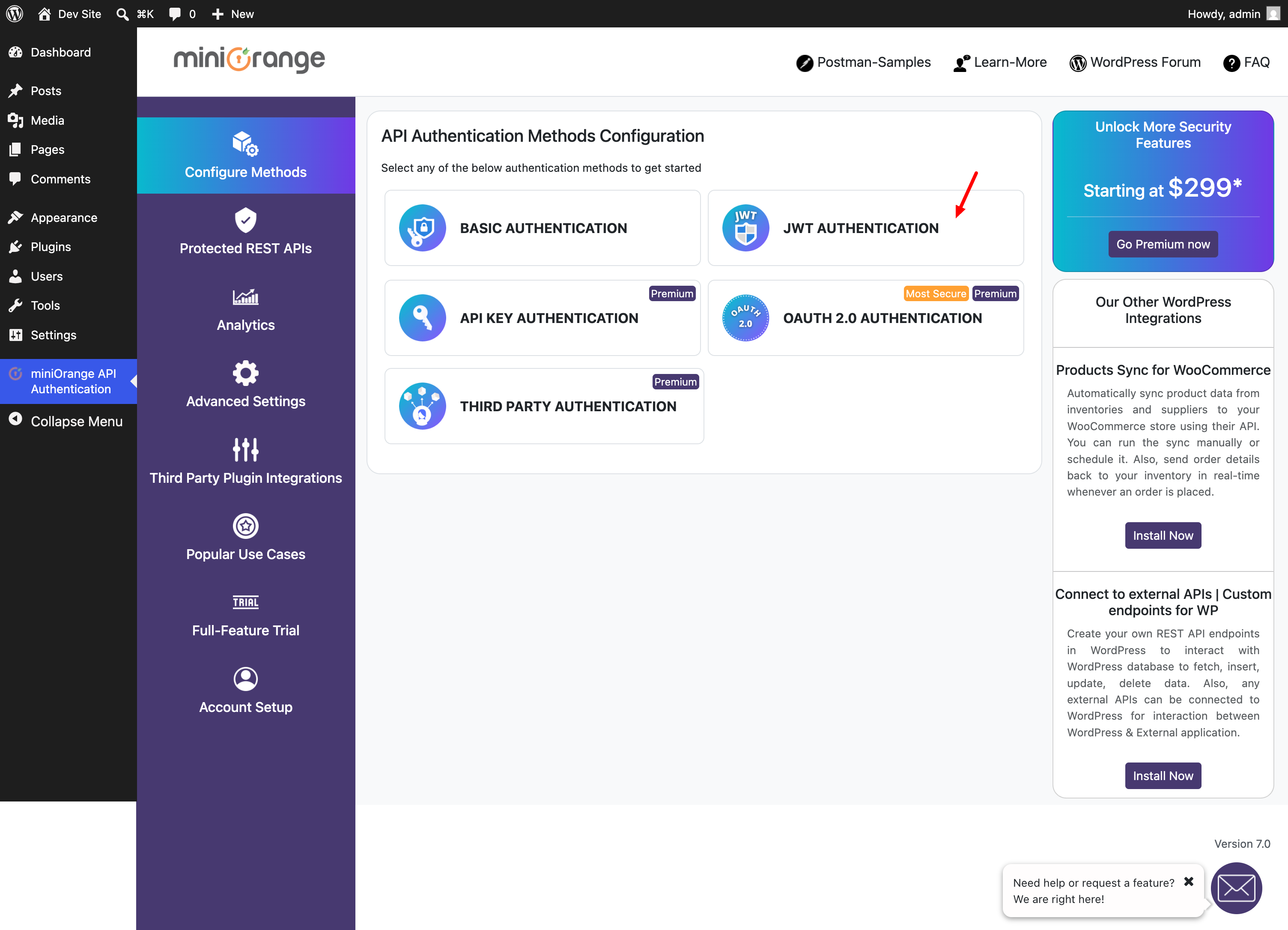 Select JWT Authentication