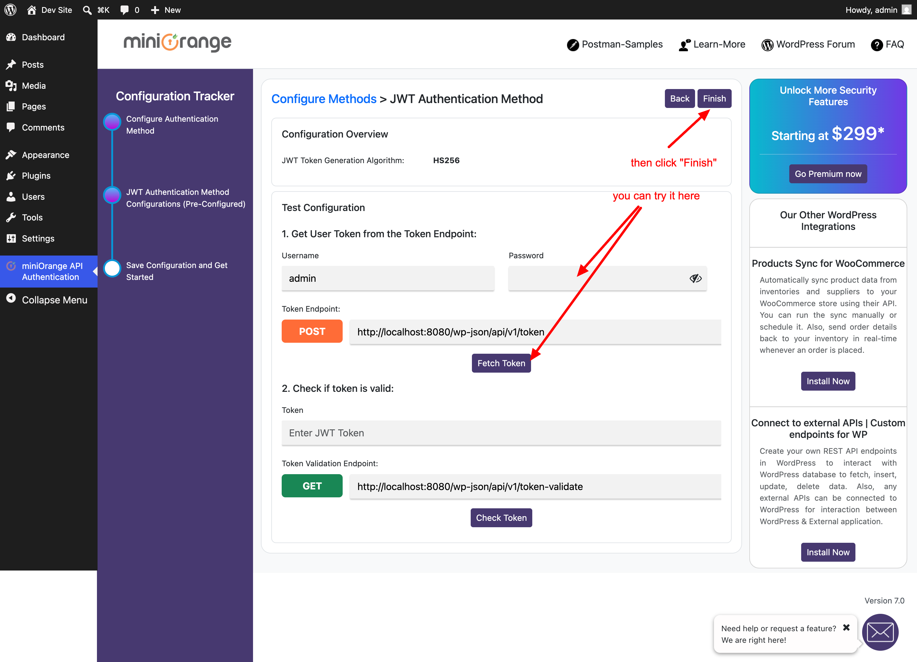 Test JWT configuration