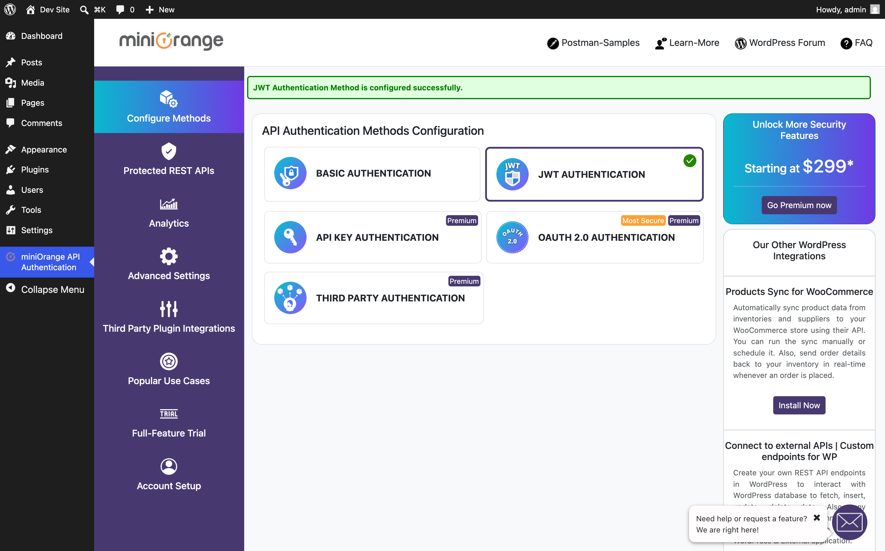 JWT Authentication configured successfully